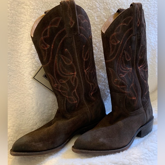 FRYE Billy Pull On Brown Suede Boots Sz 7B - Picture 2 of 8